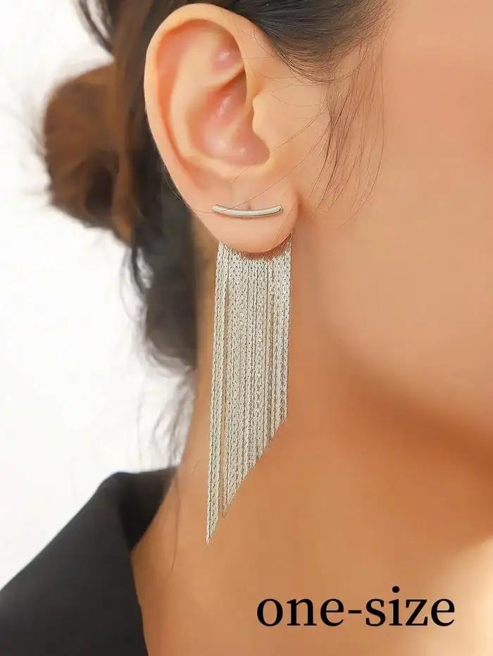 Boucles d'oreilles longues élégantes à pompons, boucles d'oreilles pour femmes, boucles d'oreilles à
