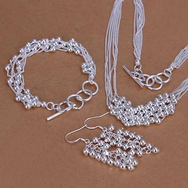 925 argent sterling certains modèles cadeau de Saint Valentin collier bracelet boucles d'oreilles ensembles de bijoux de mode pour les femmes mariage de mariée