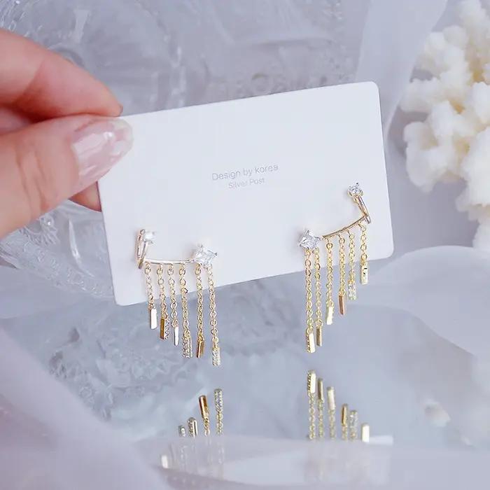 JUWANG-Boucles d'Oreilles de Luxe Plaqué Or group 14K, Bijoux Pendentif, Délicat, Micro Incrusté, Cubique, Zcomprend on CZ, Mariage