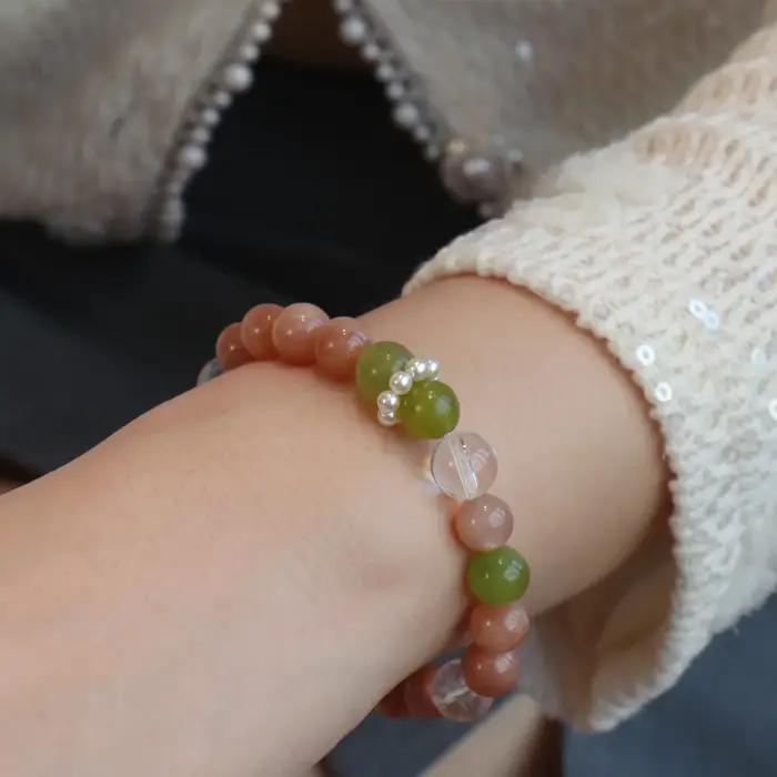 Bracelet en perles de cristal naturel multi-pierres pour femmes occasions spéciales partys fêtes anniversaires saint-valentin