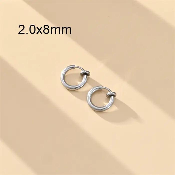 1 paire de boucles d'oreilles à clip sans douleur pour hommes/femmes, en acier inoxydable, non percé