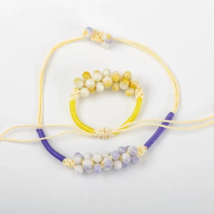 Bracelets faits à la main avec perles en céramique pour femmes