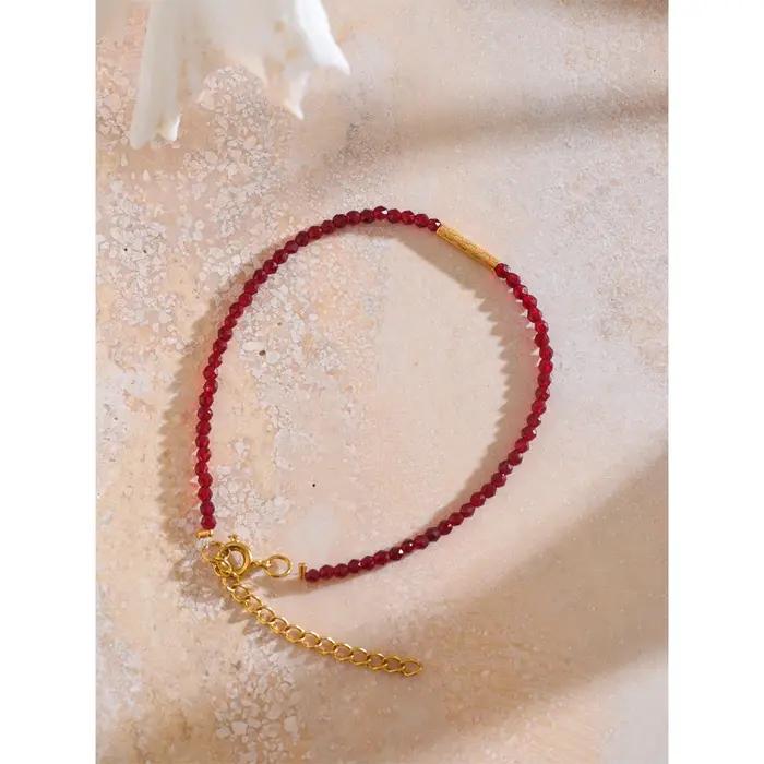 Yhpup Ancora Ankela Bracelet fin en cristal rouge mode populaire