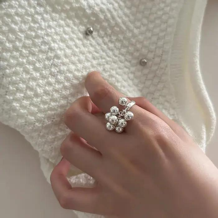 BFClub – bagues en pierre cloche couleur argent pour femmes