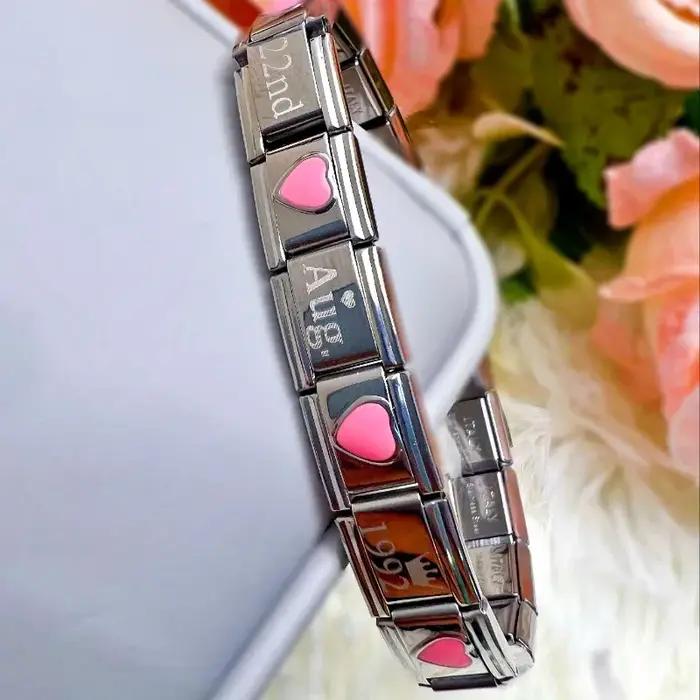 Nouveau 2025 mode populaire Original Date de naissance breloque liens ajustement 9mm Bracelet en acier inoxydable bijoux bricolage fabrication