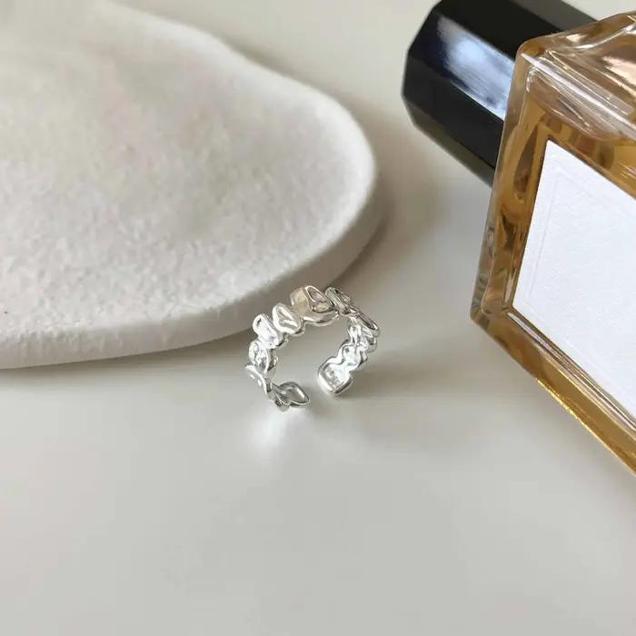 ANENJERY bague de forme irrégulière pour les femmes personnalité à la mode géométrique anneau ouvert bijoux anillos
