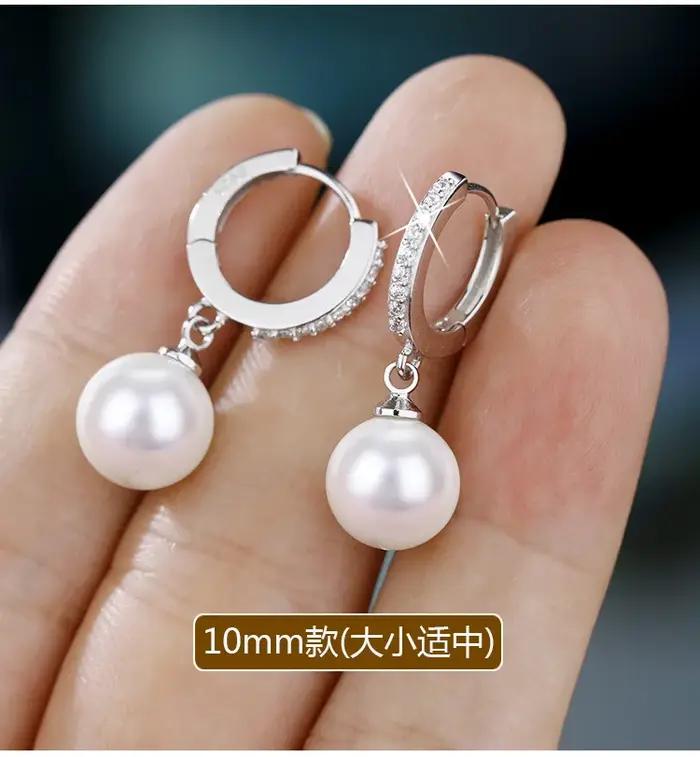 Boucles d'oreilles en perles d'eau douce naturelles 925 Sterling pour femmes élégantes occasions festives avec certificat officiel