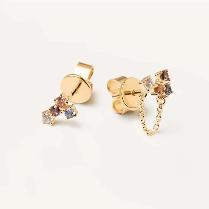 Boucles d'oreilles asymétriques en argent Sterling 925 pour femmes