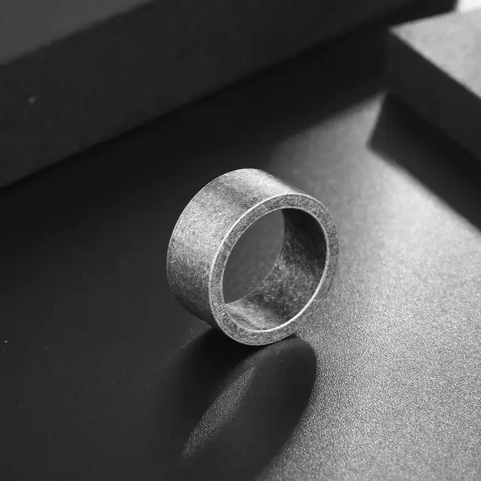 Bague en acier inoxydable couleur argent antique pour homme, bijoux vintage, nom gravé, logo, mariage familial, cadeau personnalisé