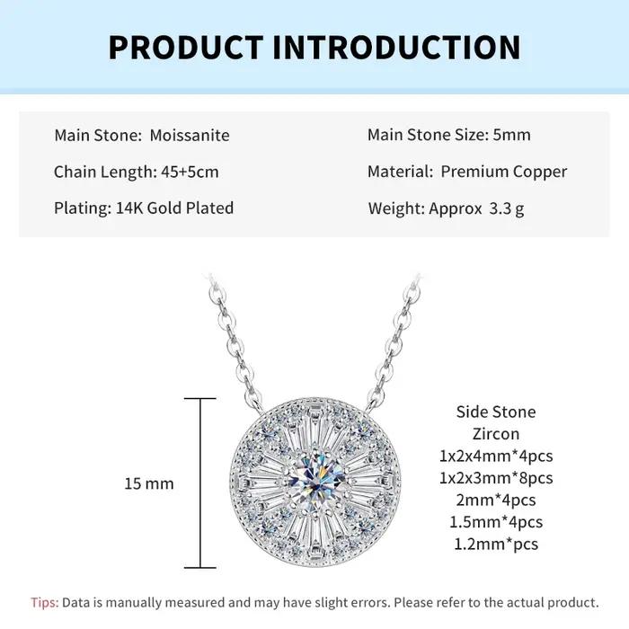 Rrjzz 5mm D-Color Mossanite femmes pendentif collier avec GRA bijoux cadeaux chanceux en forme de di