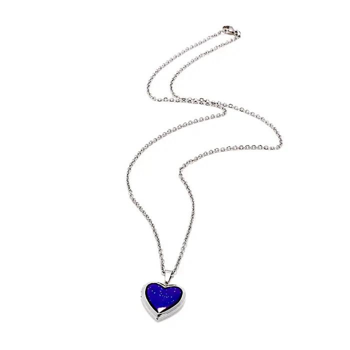 Pendentif médaillon en forme de cœur bijou d'amour cadre photo boîte ras du cou bijoux romantiques pour femmes et hommes occasions spéciales