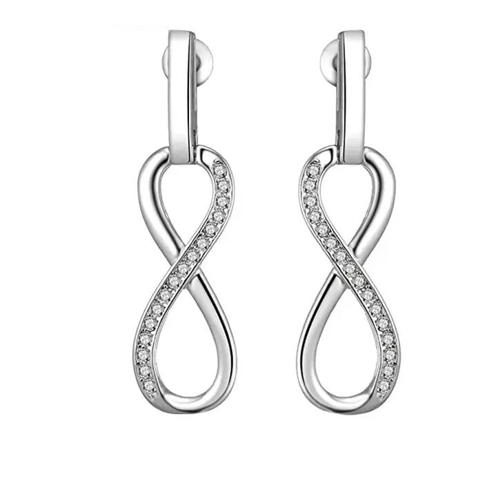 Boucles d'oreilles romantiques en argent Sterling 925 pour femmes, boucles d'oreilles infini éternel