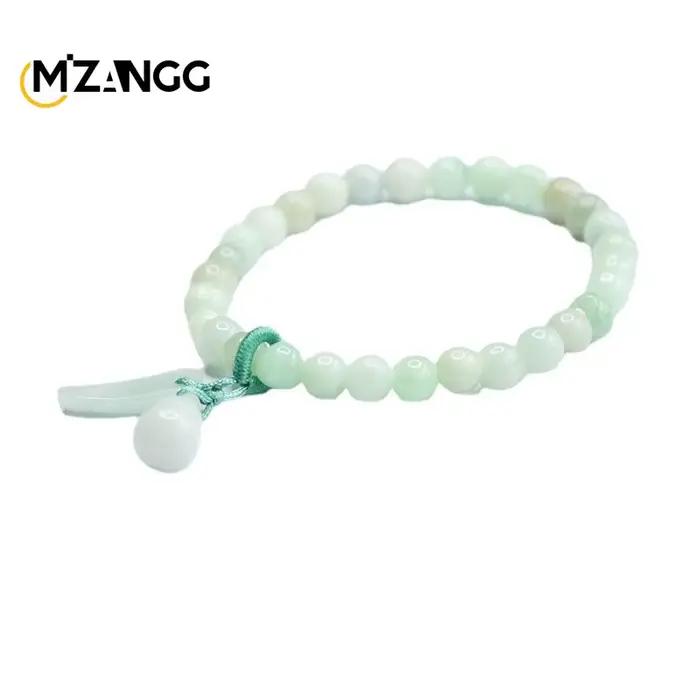 Bracelet en jadéite naturelle A Goods, gourde verte, sculpté à la main, bijoux haut de gamme, breloques porte-bonheur pour hommes et femmes