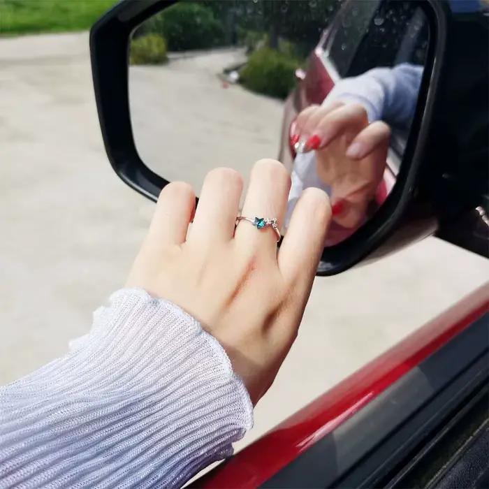 Bague en argent sterling 925 étoile en zirconium blanc élégante pour femmes occasions spéciales engagement anniversaire mariage