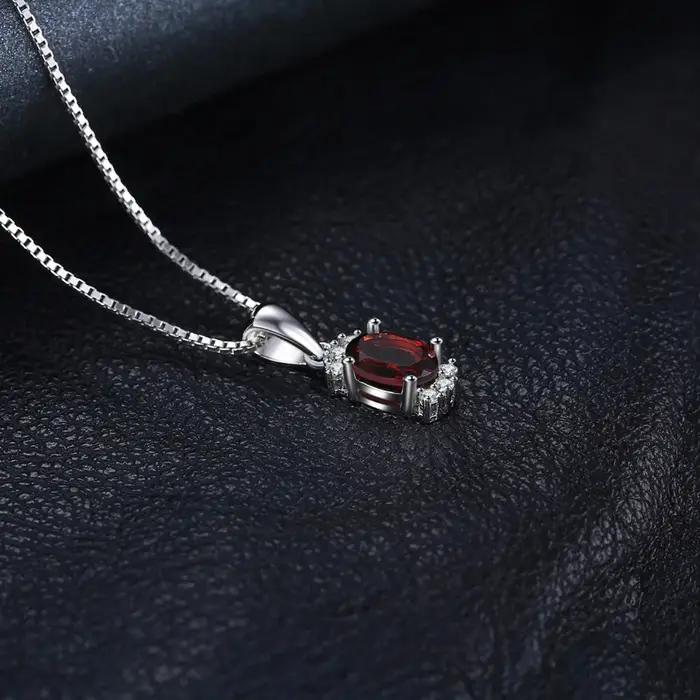 Collier pendentif naren argent sterling 925 serti de grenat naturel rouge bijou de qualité fine pour femmes pour occasions spéciales et tenues quotidiennes