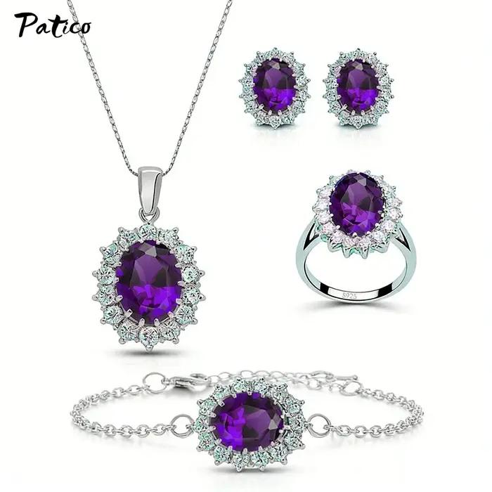 Ensemble de bijoux en argent Sterling 925 véritable pour femmes et filles