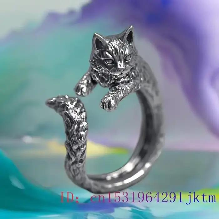 Bague chat en argent 925