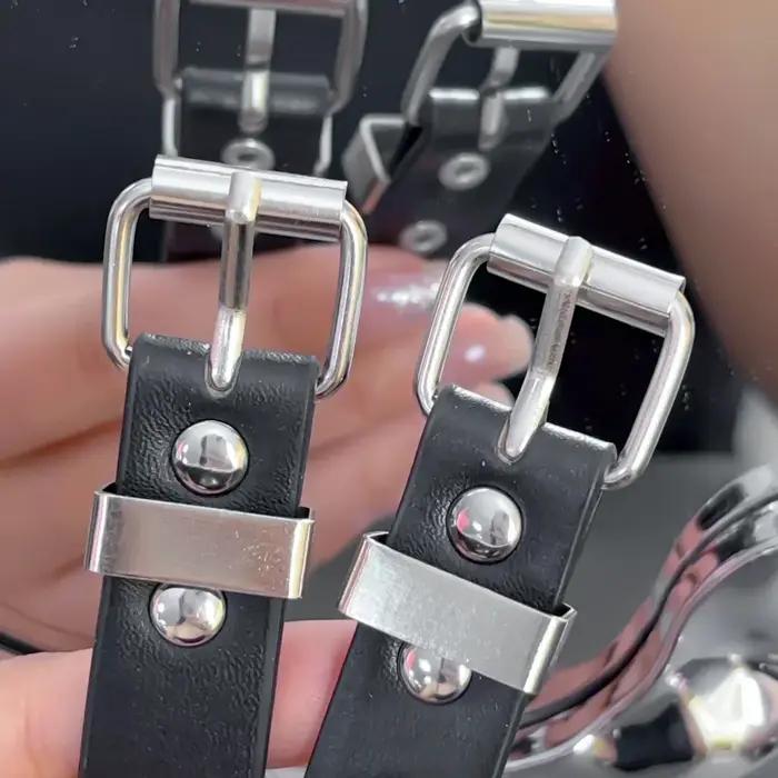 Bracelet en cuir punk verrouiller unisexe mode occasion spéciale club style original pour homme femme