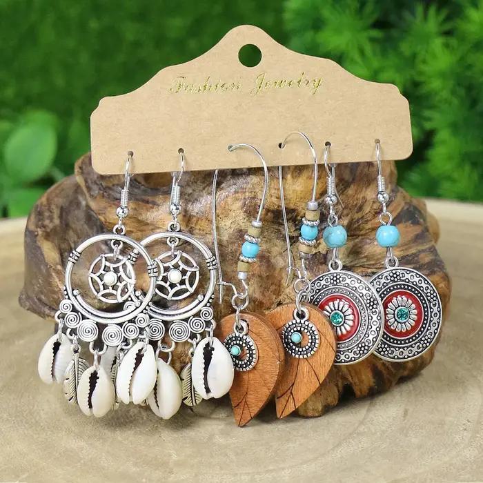 Boucles d'oreilles géométriques en émail coloré Boho pour femmes, goutte d'eau ronde rétro, bijoux fantaisie, accessoires de fête pour filles, cadeau, occasions spéciales