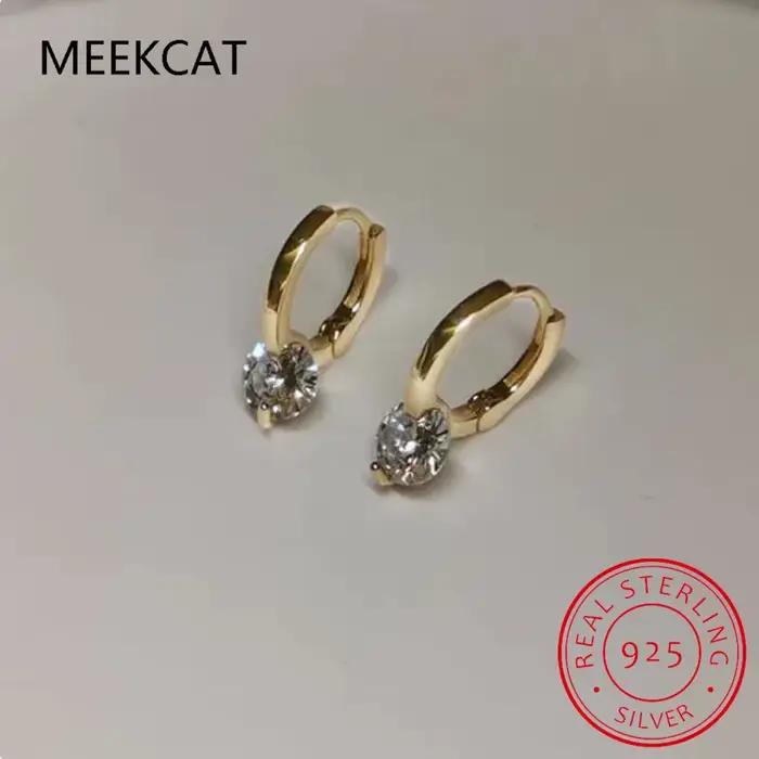 Boucles d'oreilles Solitaire 1ct D Moissanite pour femmes