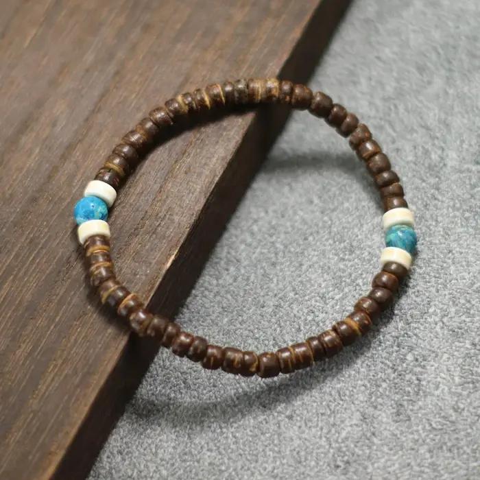 Bracelet en bois d'ampli naturel pour hommes et femmes, fait à la main, Howlite, canadette, accessoi