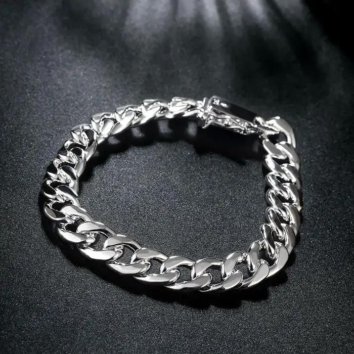 Bracelets en argent regardé 925 pour hommes et femmes