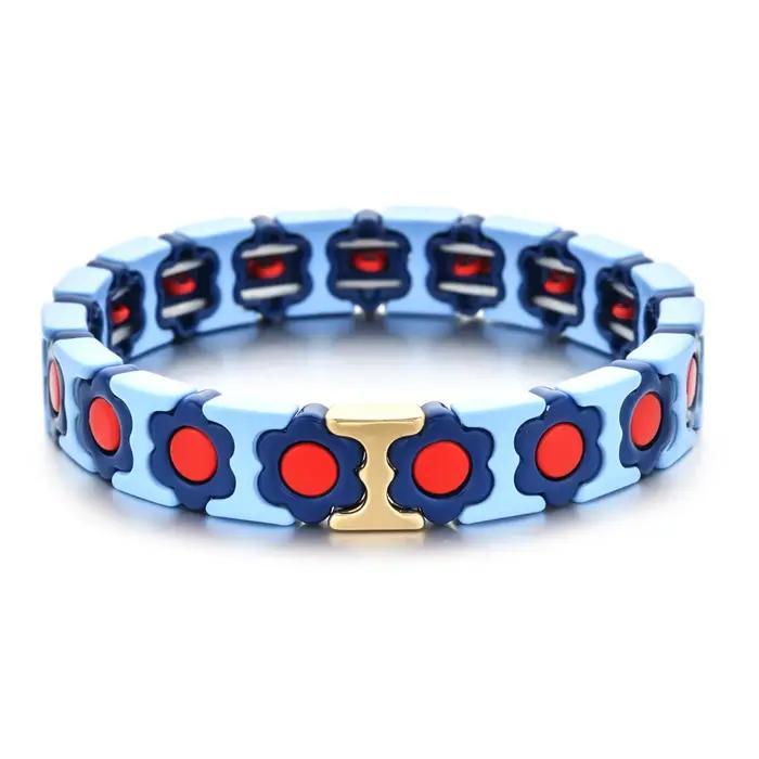 Nouveaux Bracelets mode fleurs mignonnes marguerite Bracelets de perles colorées bracelet élastique