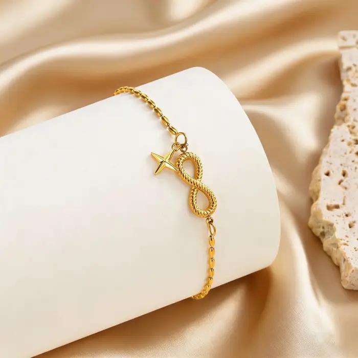 Bracelet simple avec symbole d'étoile infinie pour femmes