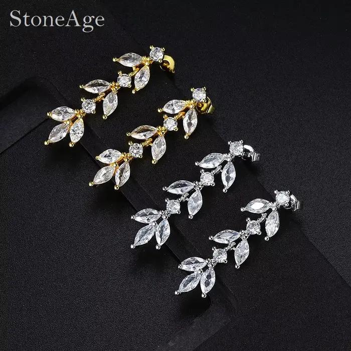 Boucle d'oreille pendante en or pour femme, style cuir chevelu design, bijoux fantaisie, brillant, contre-indiqué, document en or, fête de fiançailles, accessoires d'oreille
