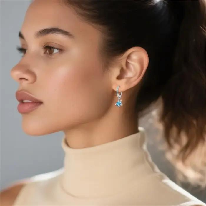 Boucles d'oreilles créoles en argent sterling 925 pour femmes
