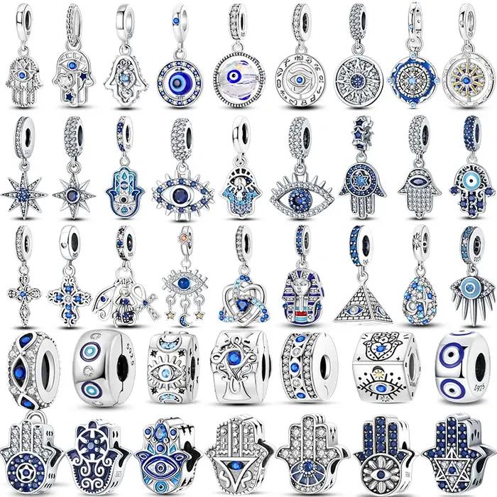 Offres spéciales 925 breloques en argent Sterling perles oeil du diable main de Fatima croix