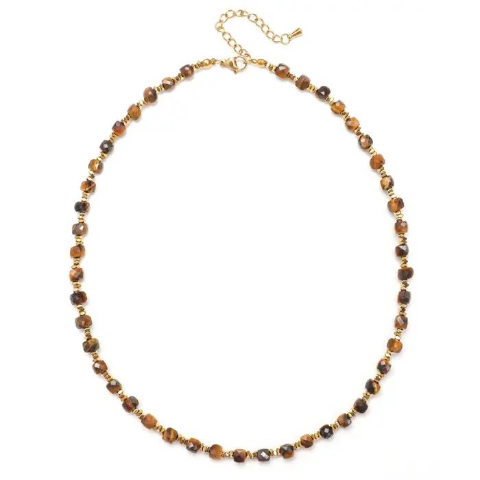 ZMZY 4MM pierre exquise Vintage pierre naturelle perles collier femmes empilées bijoux Boho bijoux cadeaux cou accessoires