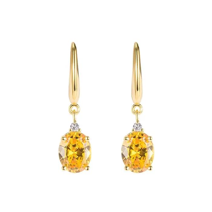 DIWENFU 14K or jaune bijoux boucle d'oreille pour les femmes Orecchini Aretes De Mujer