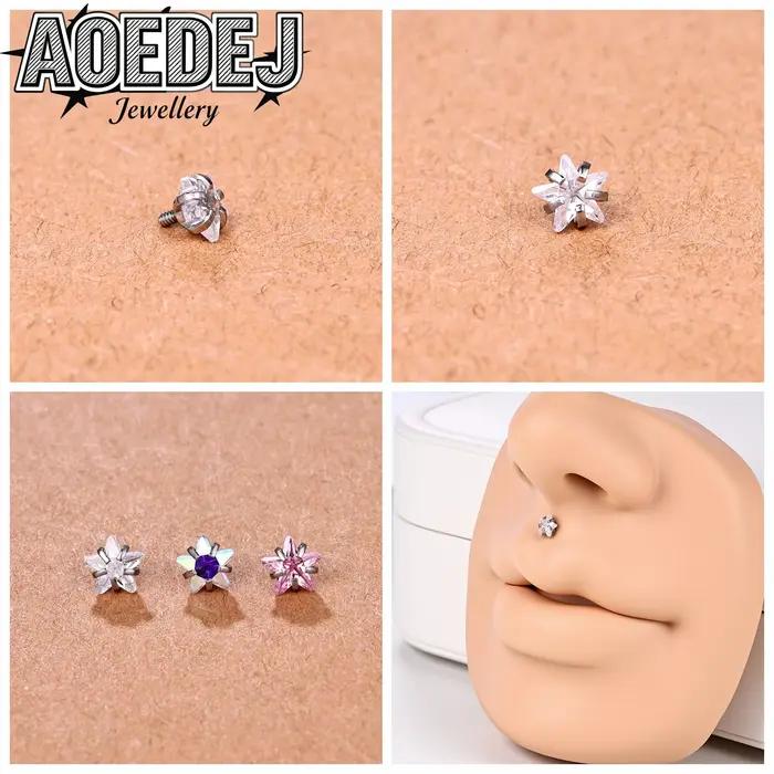 Têtes de clous d'oreilles en acier inoxydable et CZ crystal pour femmes, studs d'oreilles classiques avec finition plaquée or, argent et autres pour piercings d'oreille hélix et boucles d'oreilles occasions spéciales