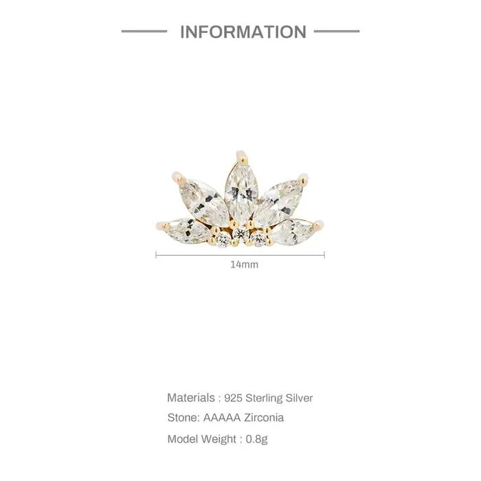 BoCabo-Boucles d'oreilles en argent regardé S925 avec empereur pour femme, bijoux piercing oeil de cheval, tête plate, accessoires de luxe, cadeaux