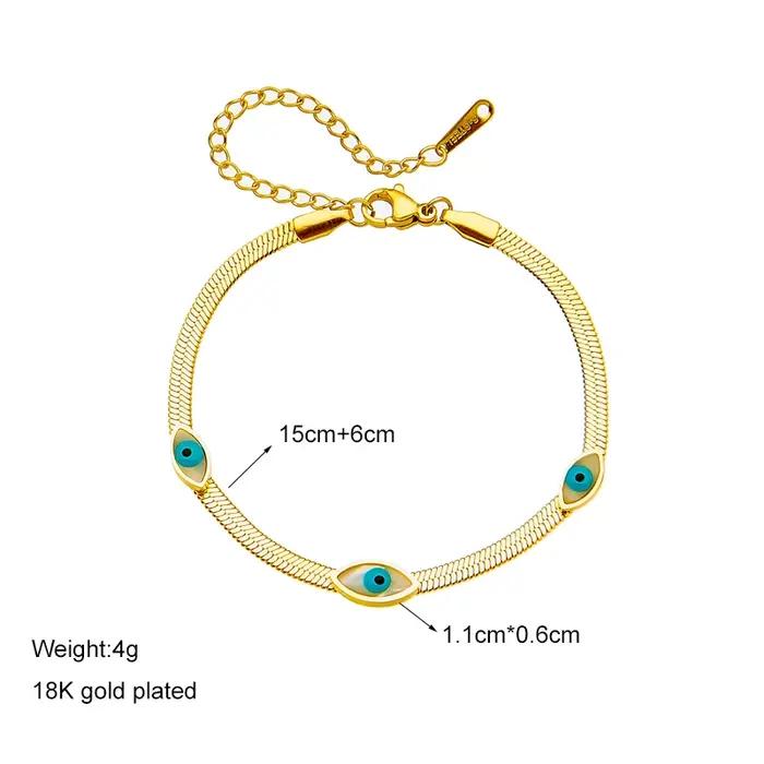 DIEYURO – Bracelet à breloques œil bleu en acier inoxydable 316L