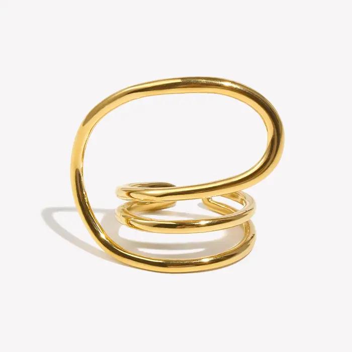 E.B.belle-Bague à Lignes Géométriques Déformées pour Femme