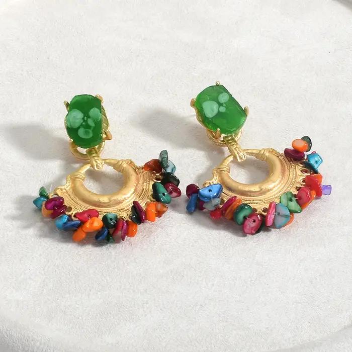 Boucles d'oreilles Vintage perlées faites à la main pour femmes