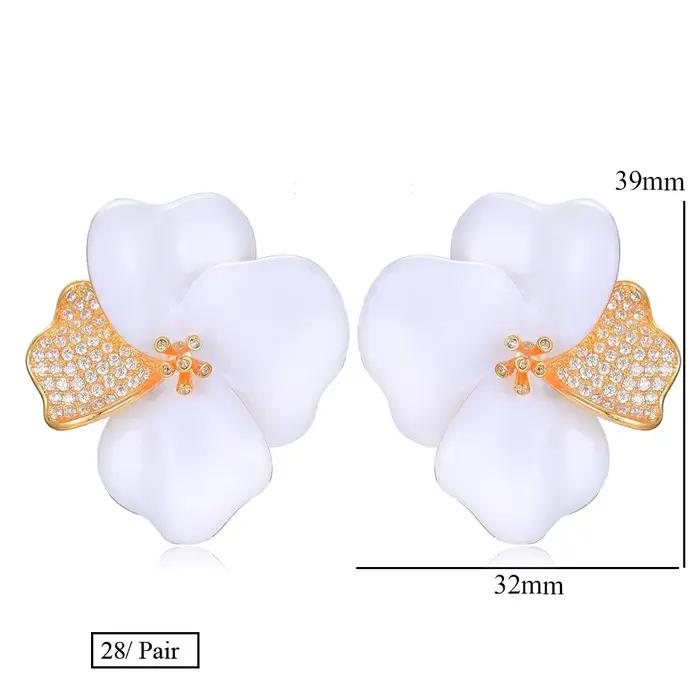 Missvikki-Boucles d'oreilles design de fleurs de bégonie