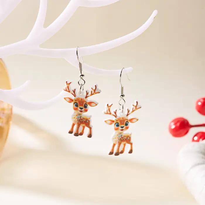Boucles d'oreilles en alliage de renne de Noël pour femmes style moderne cadeau festif occassions spéciales anniversaires mariages quotidien