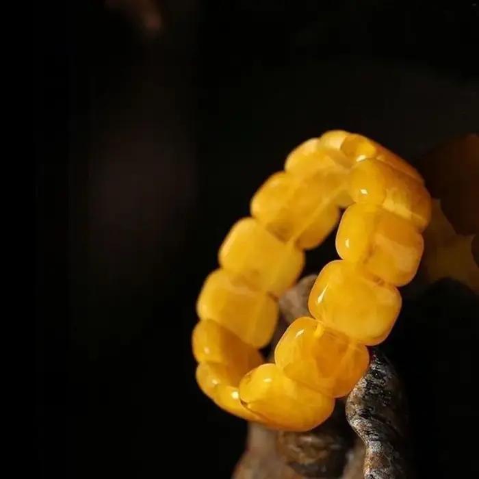 Nouveau Bracelet ambre en cire d'abeille