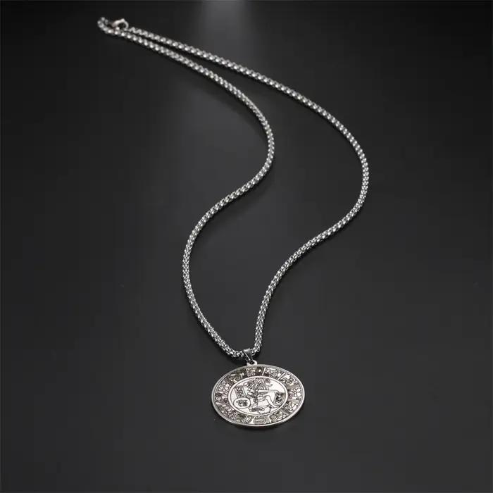 EUEAVAN Collier Pendentif Cercle Maya