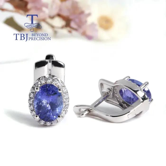 Boucles d'oreilles en Tanzanite bleue naturelle