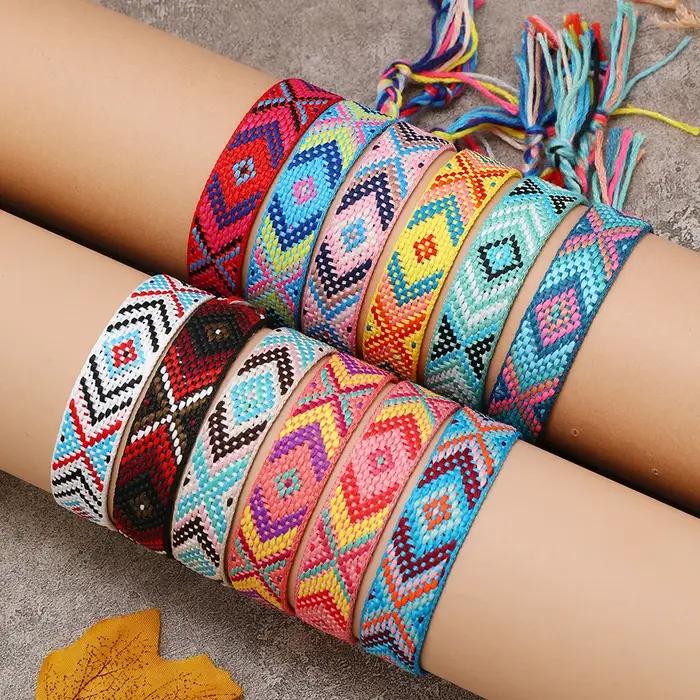 Bracelet bohémien Simple et coloré à franges népalaises pour femmes