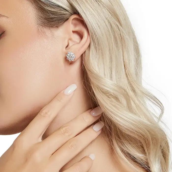 Boucles d'oreilles en diamant Moissnaite pour femmes