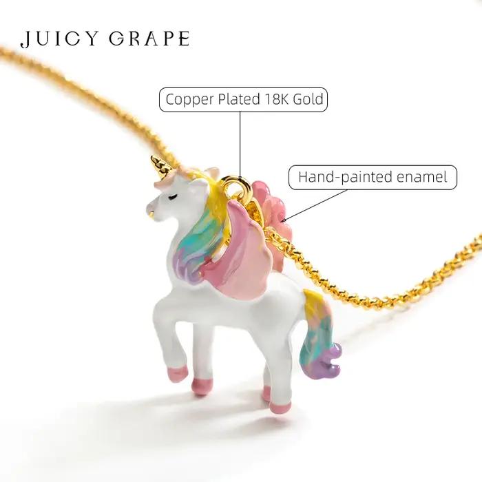 Collier pendentif licorne tendance 2026 JUICY GRAPE pour femmes