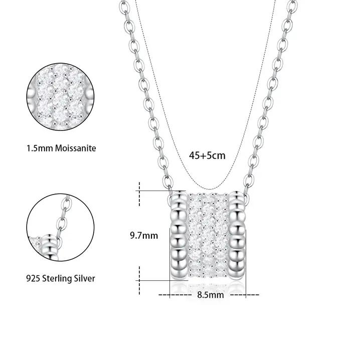 M-JAJA Réel Moissanite Collier pour Femme 925 Sterling Silver JOGemstone D document VVl's Lab Diamant Vintage Pendentif Bijoux