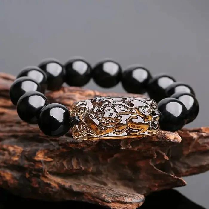 Bracelet Obsidienne Double Pixiu