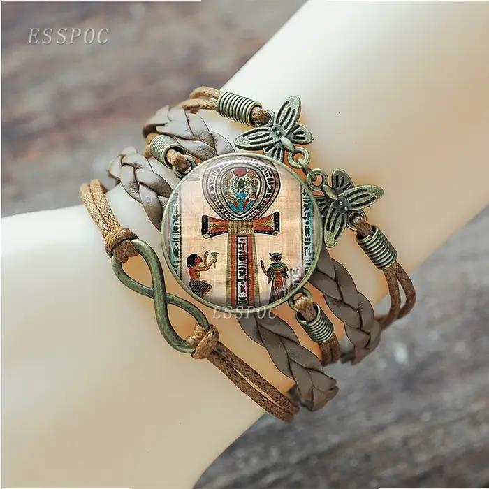 Bracelet croix égyptien Ankh pour hommes et femmes