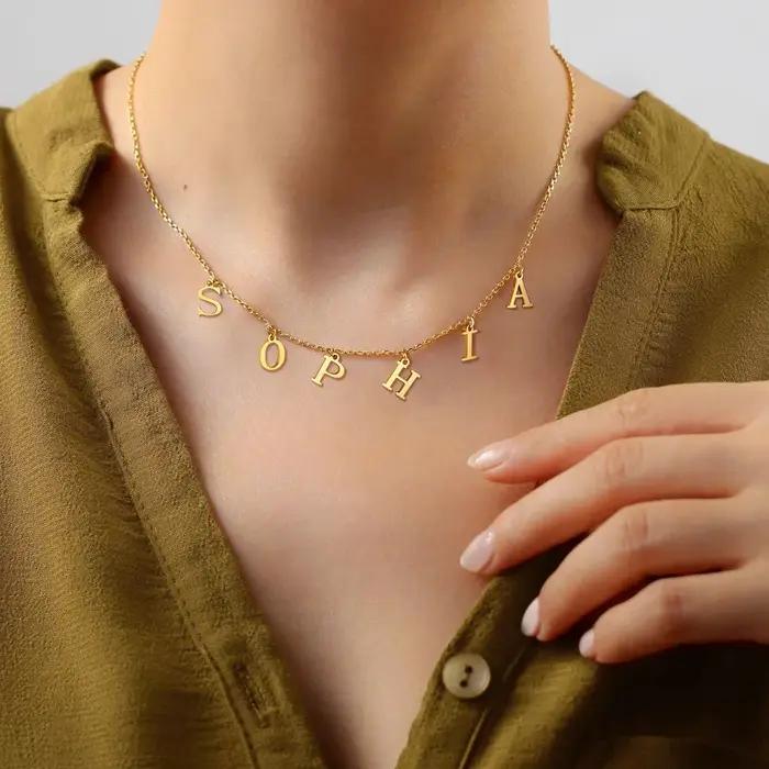 Collier initial personnalisé avec nom personnalisé